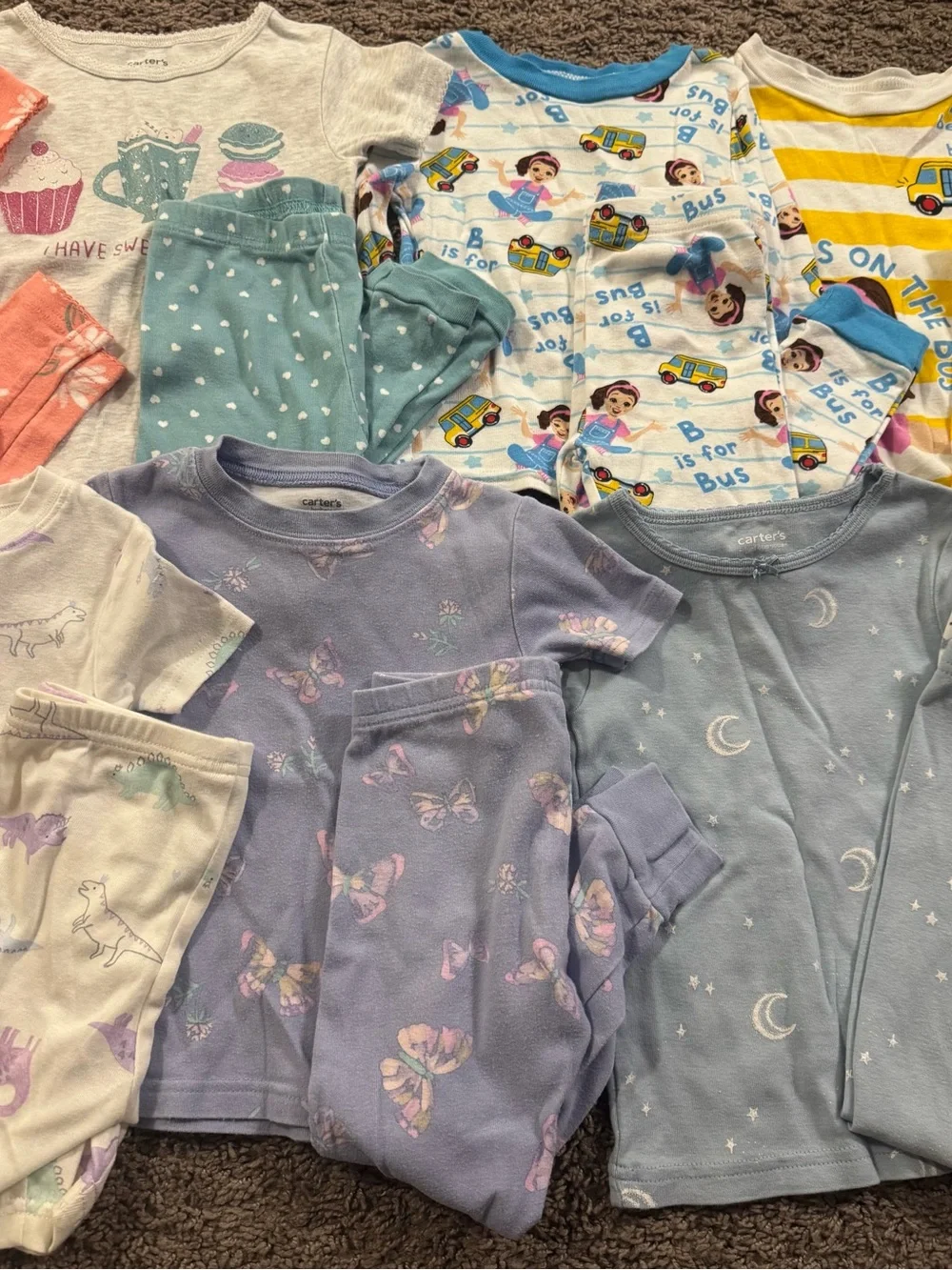 11 pairs Carters Toddler girl 3T pajamas